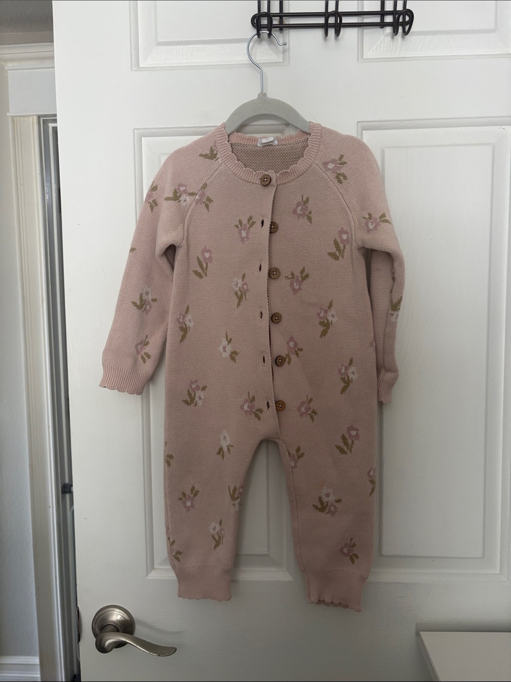 Jamie Kay Pink Floral Knit Juliette One-Piece in Meredith morganite